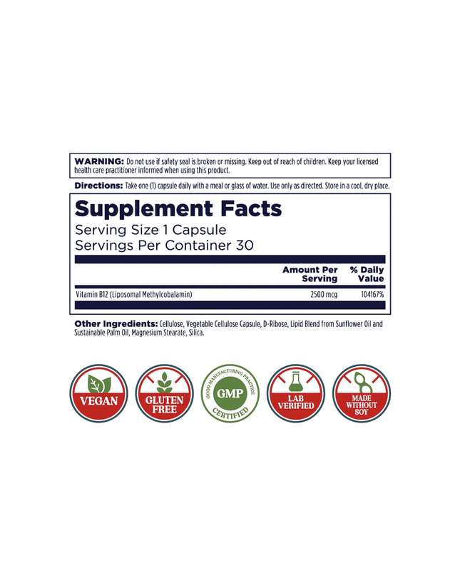 Kal // LIPOSOMAL B12 // 2500mcg // 30ct