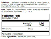 Kal Vitamins // CHLOROPHYLL // Tablet // 20mg // 100ct