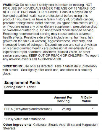 Kal // DHEA 25mg // 60ct