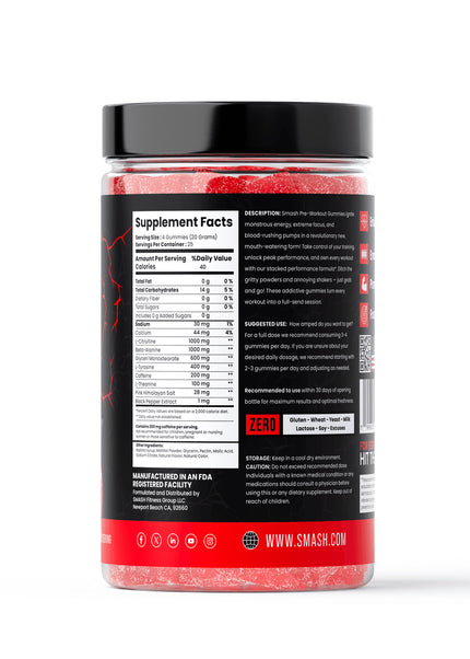 SMASH // Pre-Workout Gummies // 25sv