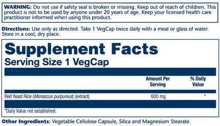 Solaray // RED YEAST RICE 600mg // 45ct