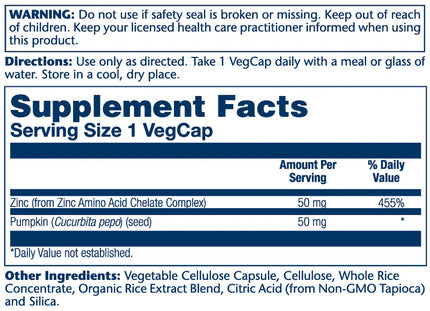Solaray // Zinc Chelate 50mg // 100ct