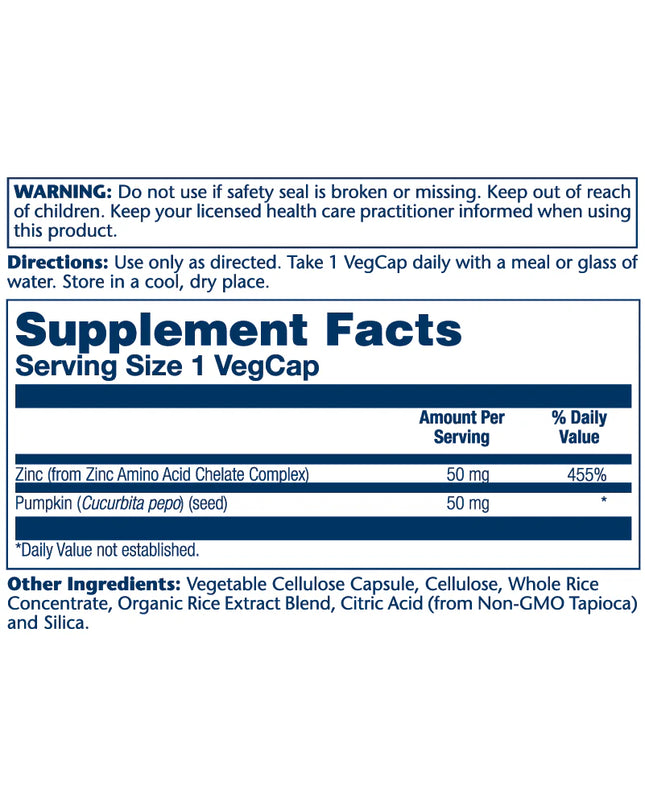 Solaray // Zinc Chelate 50mg // 100ct